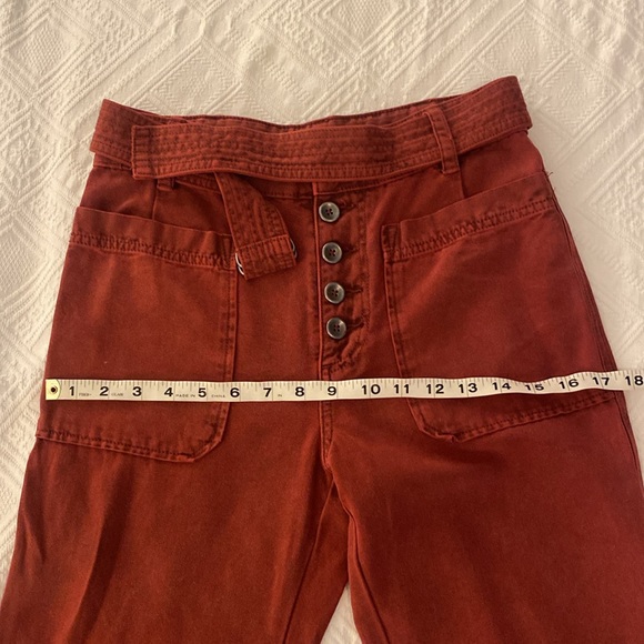 Free People 💐 high waisted brick red slim flare jeans - Picture 13 of 14